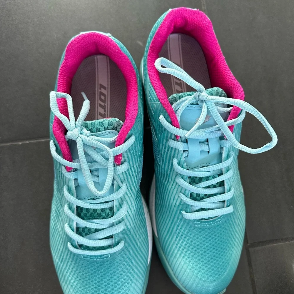 Lotto Mirage 300 III SPD Womens Tennis Shoes MSRP $110 Blue Green - Picture 5 of 6
